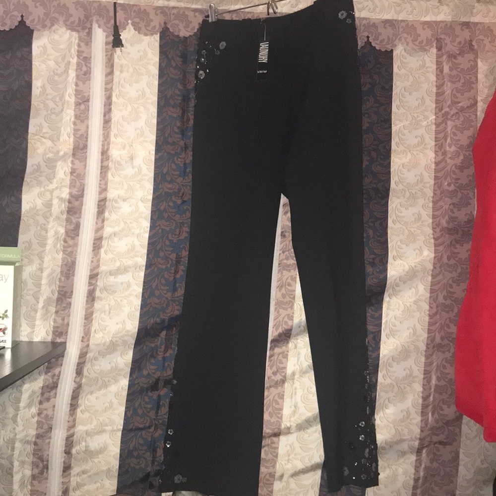 Laundry - dark gray appliqué trousers size 2